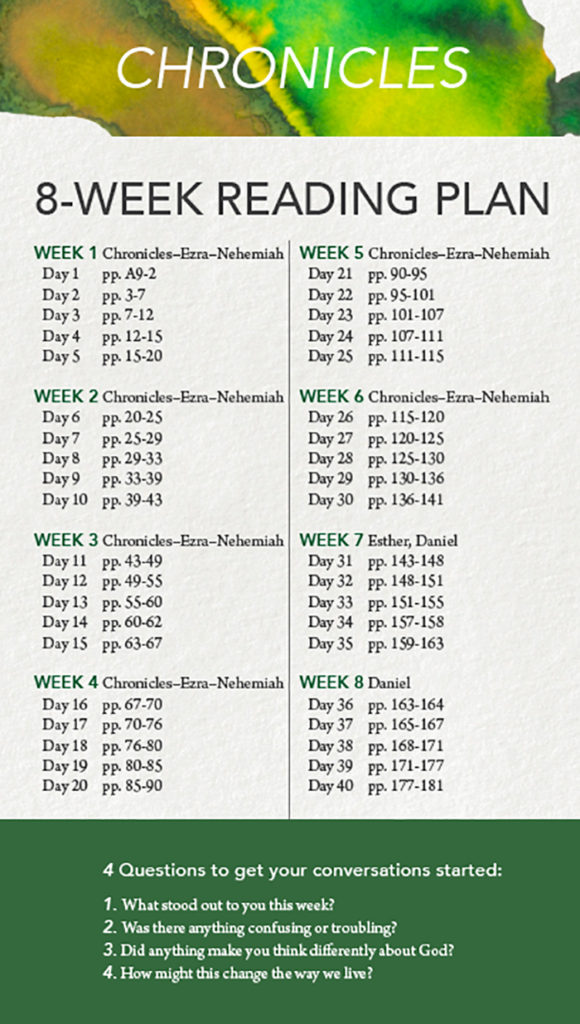 Chronicles immerse the reading bible mt pleasant christian church